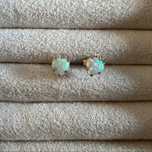 10k Yellow Gold Opal Earrings